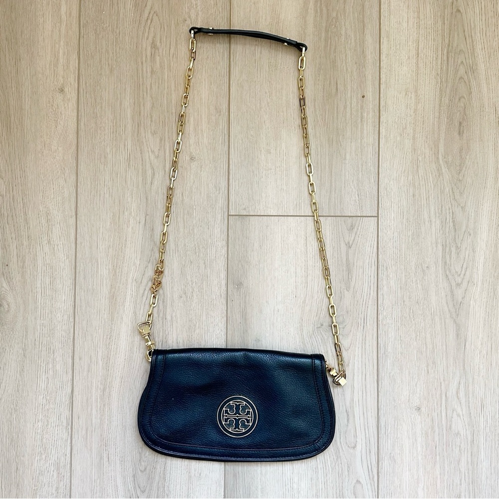 Tory Burch Black Crossbody with Gold Chain Strap